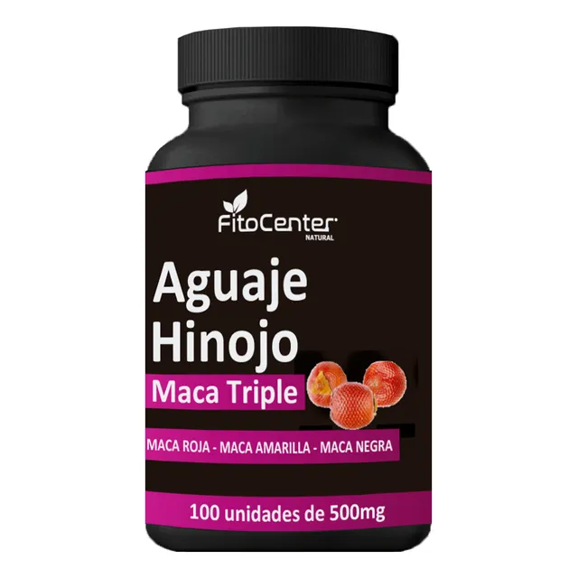 Aguaje Hinojo Maca Triple 500mg Fitocenter 100 Capsulas