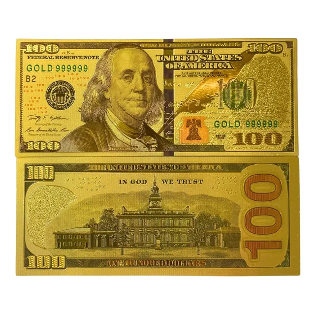 Billetes De 100 Dólares Dorado