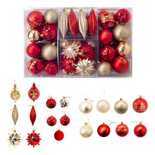 Esferas Navideñas 62 Pzs Plastico Adornos Arbol Navidad Esferas Navideñas 62 Pzs Plastico Adornos Arbol Navidad