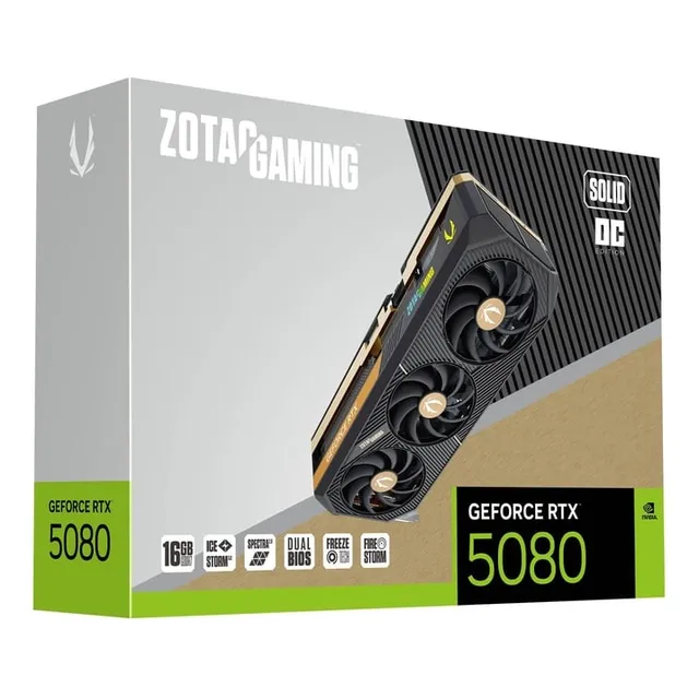 Tarjeta de Video Zotac Gaming GeForce Rtx 5080 Solid Oc 16Gb Gddr7