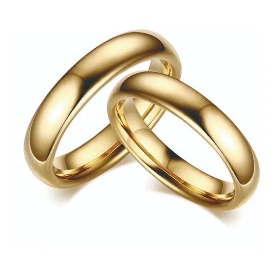 2 Anillos Boda Matrimonio Tungsteno 18k Oro Con Estuche