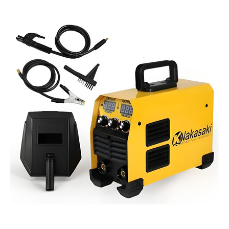 Inversora Máquina De Solda Mma 250a Bivolt Nakasaki Portatil Cor Amarelo 110v/220v Inversora Máquina De Solda Mma 250a Bivolt Nakasaki Portatil Cor Amarelo 110v/220v