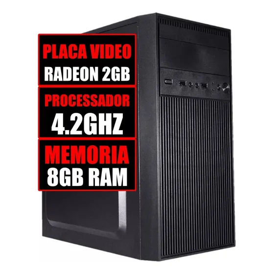 Computador Pc Gamer Cpu Amd 3.8ghz / Placa Video Radeon 2gb