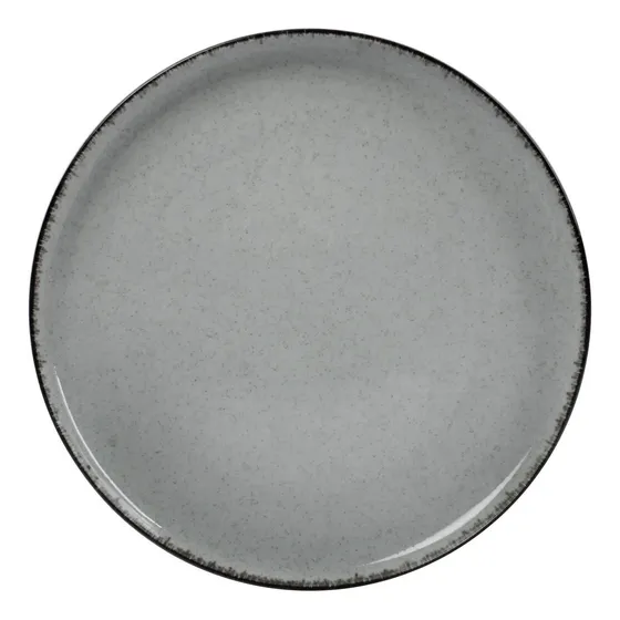 Plato Playo Porcelana Artesanal Filo Envejecido Rustic 27 Cm