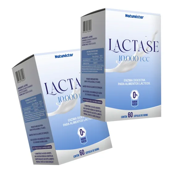 Lactase 10.000fcc Enzima Lactase 120 Cáps Natunéctar Lactose