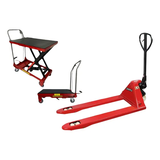 Set Almacen Patin Hidraulico 2 Ton + Mesa Elevadora 500 Kg