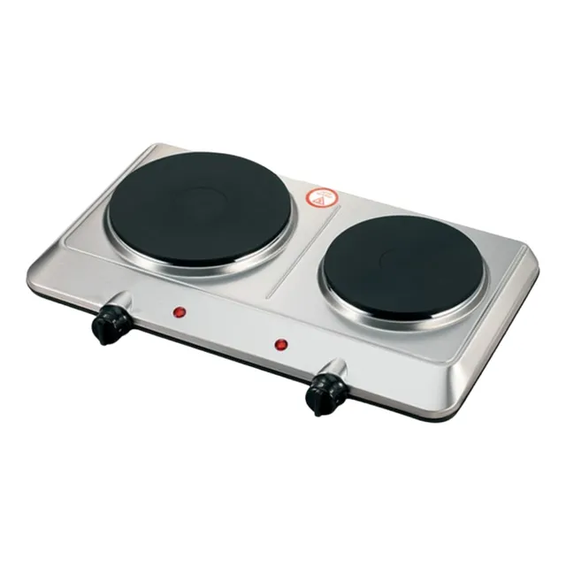 Cocina Eléctrica 2 Hornillas Acero Inoxidable - 740093