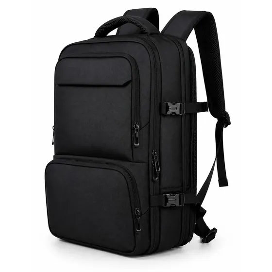 Mochila Executiva Notebook Preta Expansível Notebook 17" Viagem Aeroporto Reforçada Schulz Sports Aeroporto Escolar