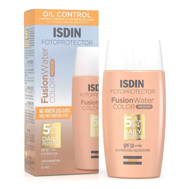 Fotoprotector FPS 50 Isdin Fusion Water Color medio crema 50 mL