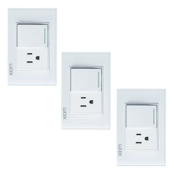 Paquete 3 Placas  Con 1 Interruptor Sencillo Contacto Lucek