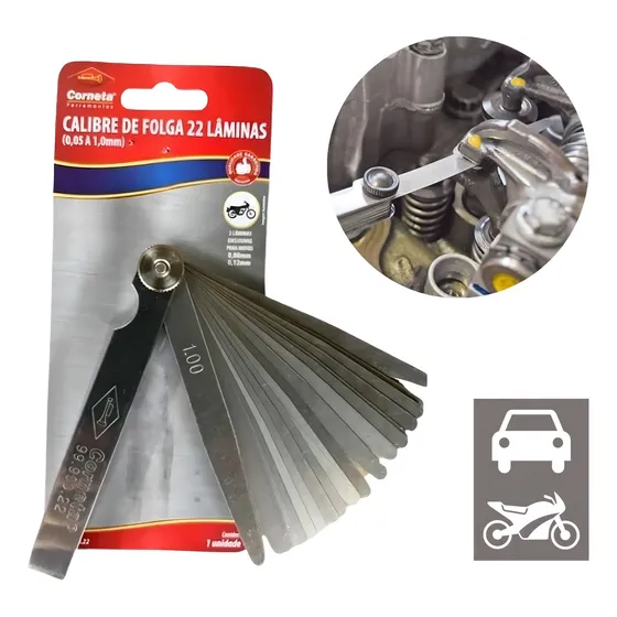 Calibre De Folga C/ 22 Laminas Regulagem Válvulas Carro Moto