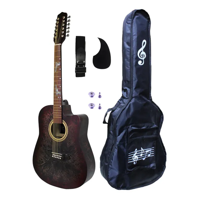 Guitarra Docerola Maple Canadiense Con Funda Color Lava Rojo Material del diapasón Bálsamo Orientación de la mano Diestro