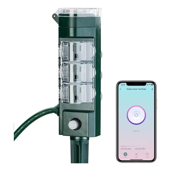 Hbn 6-outlet Outdoor Smart Plug With Wifi, Timer, Alexa &...