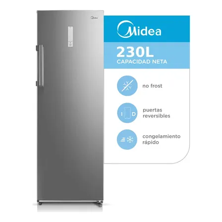 Freezer Vertical Midea Ff-ec8sar1 No Frost 7 Cajones 230 Lts Color Inox