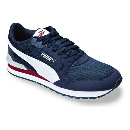 Tênis Masculino E Feminino St Runner V4 Mesh Puma Club Navy-puma White-team Regal Red-plat Liso 42 Br