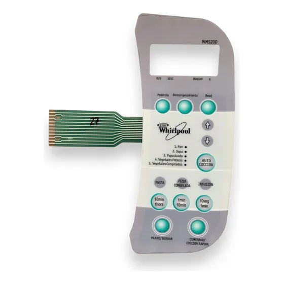 Teclado Membrana Microondas Para Whirlpool Md175 Wms20d.