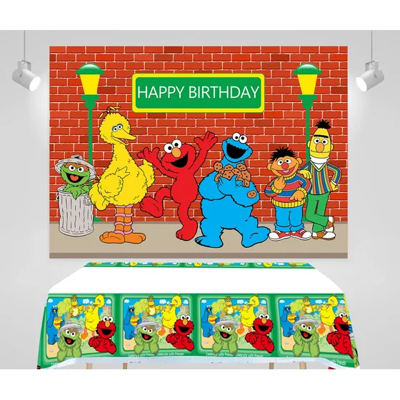 Telon Fondo Calle Dibujo Animado Mantel Fiesta Cumpleaño 6 X
