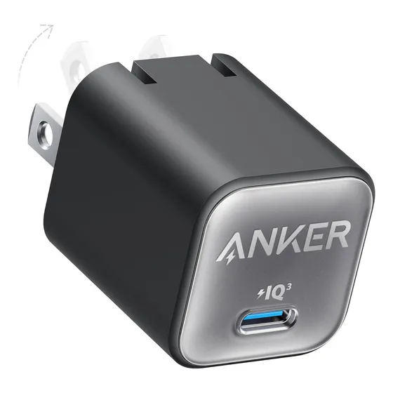 Cargador Anker Nano 30w Usb-c Gan, Piq 3.0 Plegable, Carga Rápida