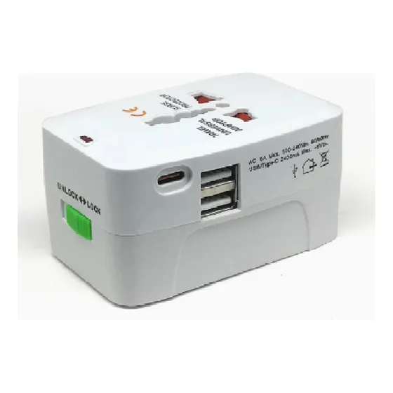Adaptador Viajero Cargador 2 Usb 1 Tipo C Enchufe Universal