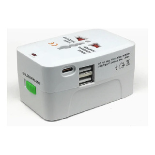 Adaptador Viajero Cargador 2 Usb 1 Tipo C Enchufe Universal Adaptador Viajero Cargador 2 Usb 1 Tipo C Enchufe Universal