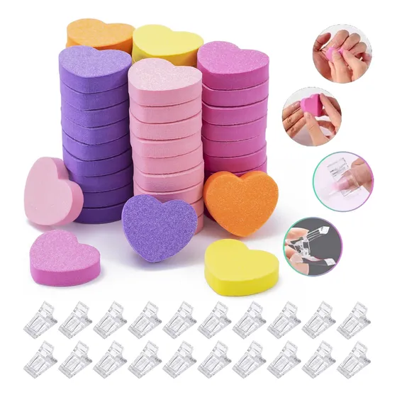 Set De 120 Mini Limas De Uñas De Esponja Y Pinzas De Uñas