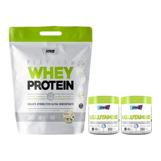 Whey Protein 3 Kg + 2 Glutaminas X 300 Grs Star Nutrition