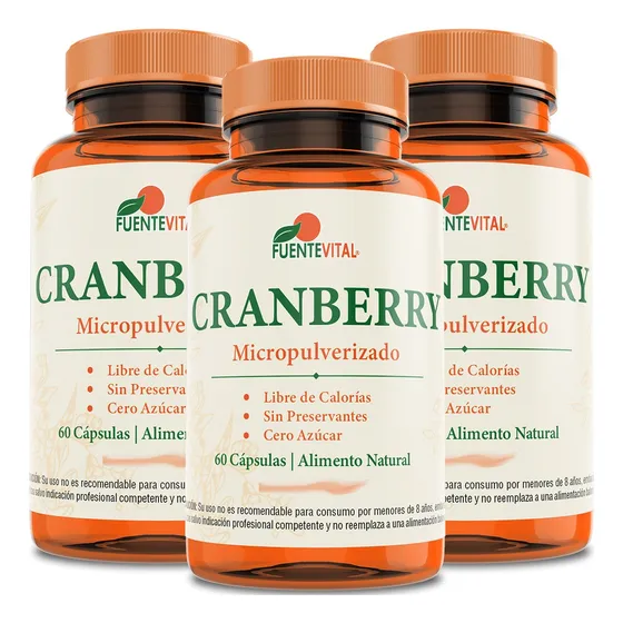 3x Cranberry Arandano Rojo 180 Vcap 525mg Sistema Urinario