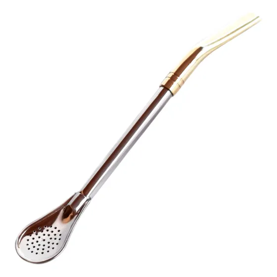Bombilla Mate Pico Loro Bronce Acero Inoxidable Pala Filtro