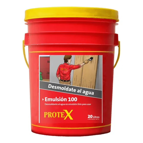 Emulsion 100 Base Acuosa 20 Litros Desencofrante Protex Mm Color Blanco