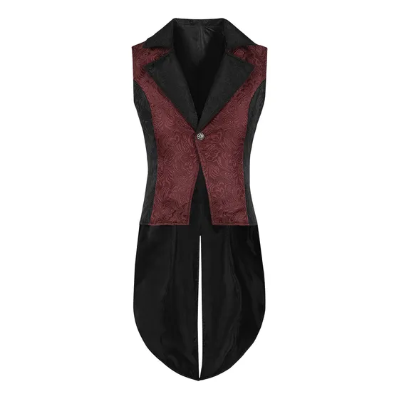 Abrigo Delgado Con Cuello Alto Y Cola De Golondrina Para Hombre, Ropa De Corte Gótico