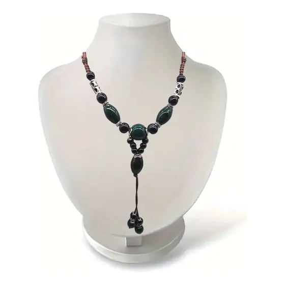 Collar Étnico Multicapa De Cuentas De Cerámica Verde Bohemio