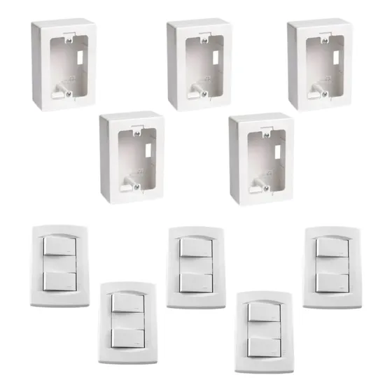 Pack 5 Cajas Exterior Pvc + 5 Llaves Armadas Sica Life 