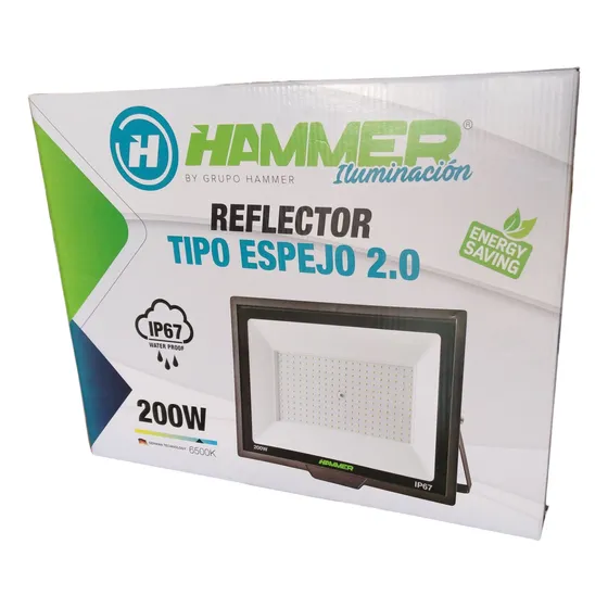 Lampara Faro Reflector Led 200w Ip67 6500k Espejo 2.0 Hammer