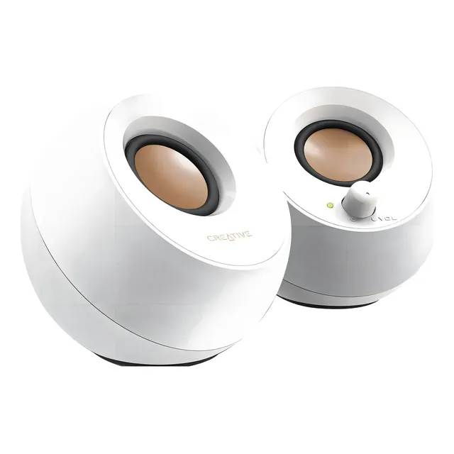 Altavoz 2.0, Pebble, USB tipo A, 2 W Rms, color blanco
