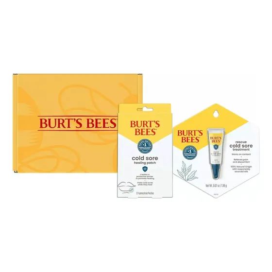 Burt S Bees Pack Tratamiento Y Parches Para Herpes Labial.-