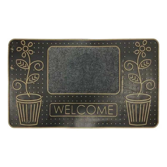 Alfombra De Entrada Welcome Dorado