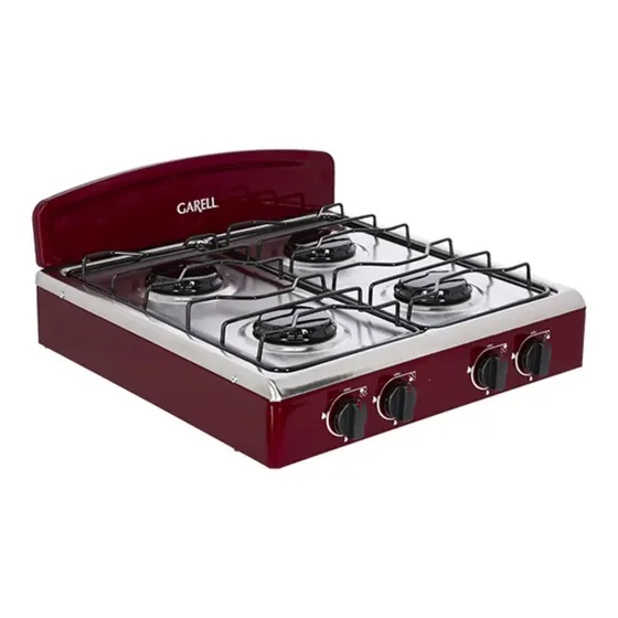 Parrilla Estufa De Mesa Gas De 4 Quemadores Acero Inoxidable Color Plateado/Tinta