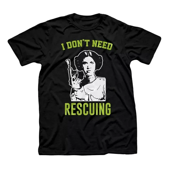 Franela Algodon Star Wars Leia I Don't Need Rescuing Unisex