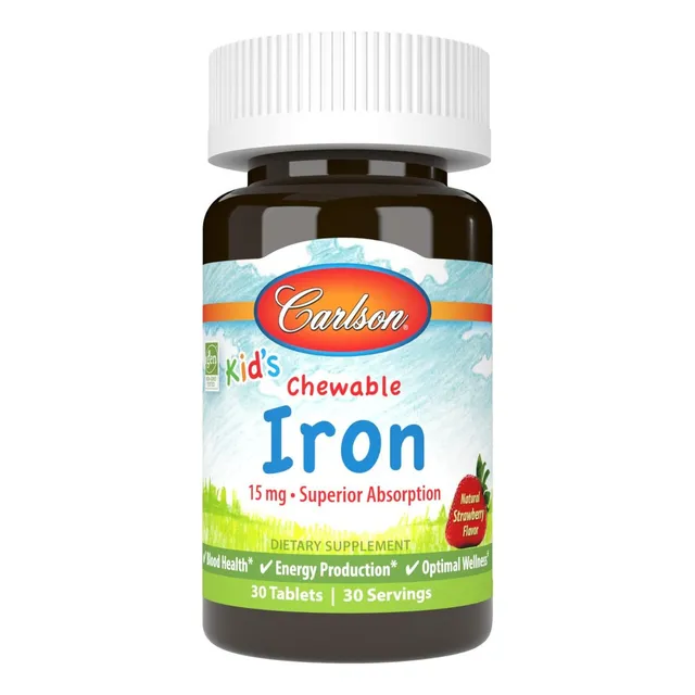 Hierro 15 Mg Para Niños Carlson 30 Tabletas Masticables