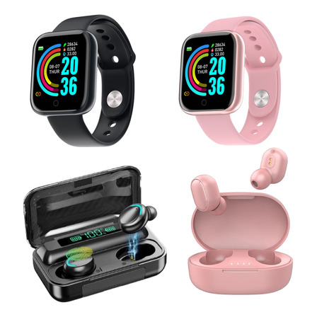 Combo Smartwatch D18 Fd68 + Auriculares Inalámbricos F9 X2 Combo Smartwatch D18 Fd68 + Auriculares Inalámbricos F9 X2