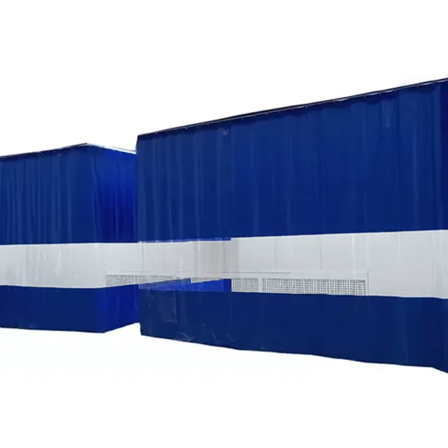 Cortina Industrial Azul Cabine Pintura Solda 4x2,7 Mts