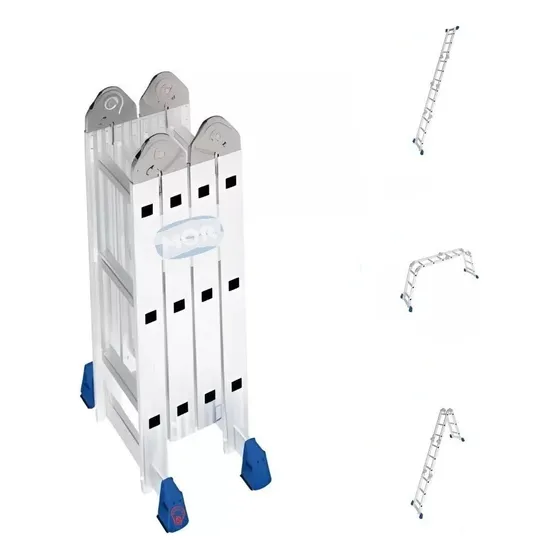 Escada Aluminio Articulada 4x3 Multifuncional Cavalete Mor Cor Cinza