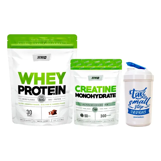 Star Nutrition Combo Whey Protein 2lb + Creatina 300g + Vaso