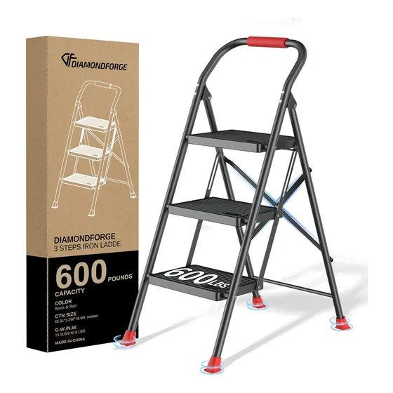 Taburete Plegable 3 Escalones Con Pasamanos Para Cocina Y Ho