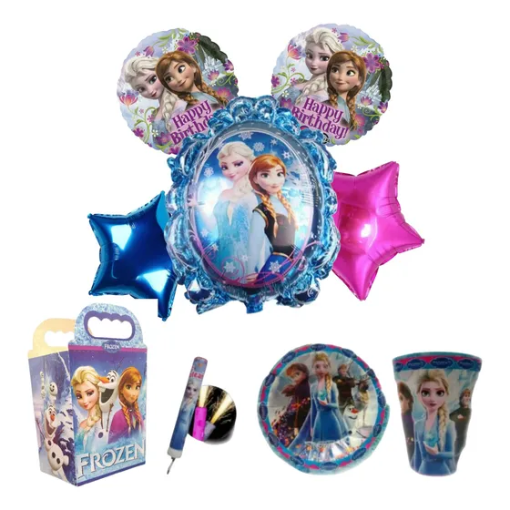 Frozen Articulos Fiesta Paquete Kit Set Tematico Niñas Plato