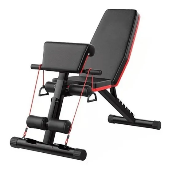 Press Banca Abdominal Reclinable  Para Pesas Con Bandas