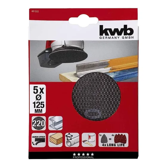 Rejilla Abrasiva Fibra Vidrio Ø 125mm, Gr 220 Kwb 49491322