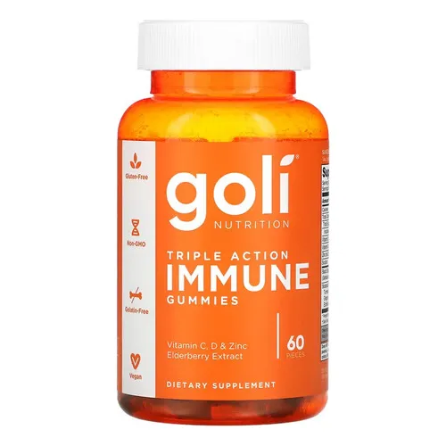 Goli Nutrition Inmunidad, Triple Accion 60 Gomitas Mf Sabor Citricos