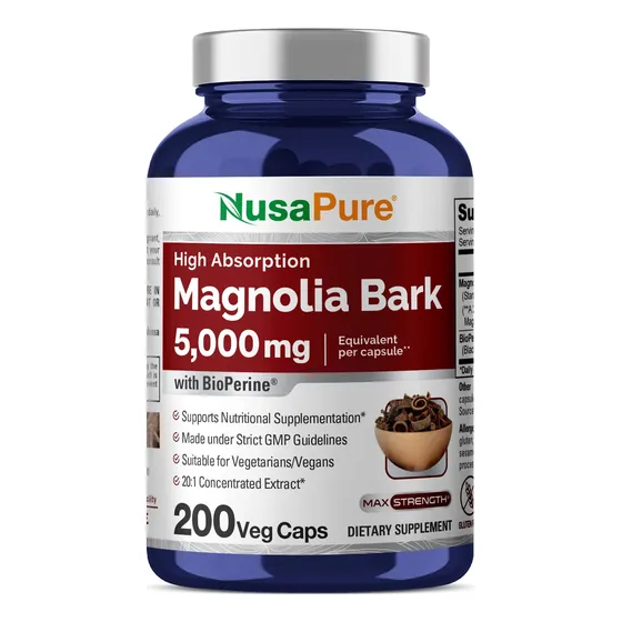 Suplemento Nusapure Magnolia Bark 1800 Mg 180 Cápsulas Veget