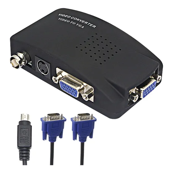 Convertidor De Vídeo Xmsjsiy Bnc A Vga, S-video A Vga Pal/nt